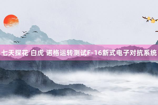 七天探花 白虎 诺格运转测试F-16新式电子对抗系统