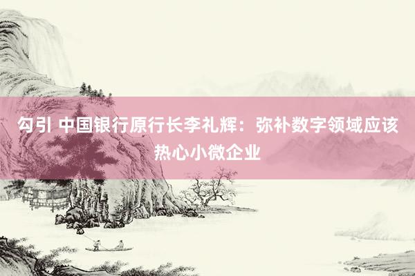 勾引 中国银行原行长李礼辉：弥补数字领域应该热心小微企业