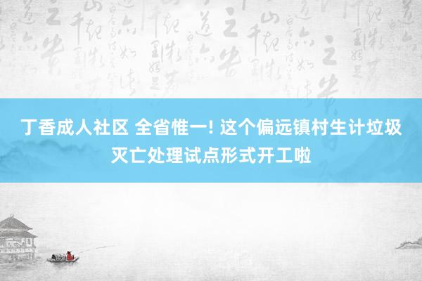 丁香成人社区 全省惟一! 这个偏远镇村生计垃圾灭亡处理试点形式开工啦