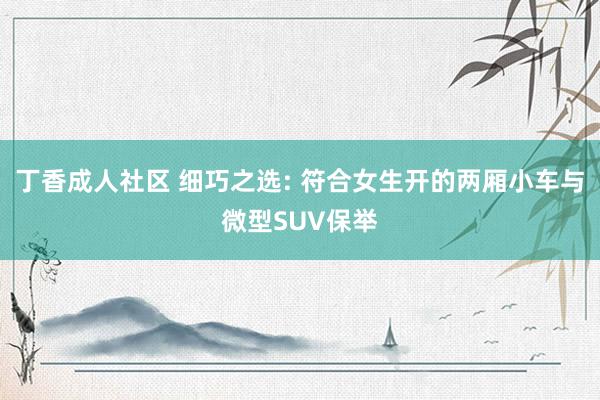 丁香成人社区 细巧之选: 符合女生开的两厢小车与微型SUV保举